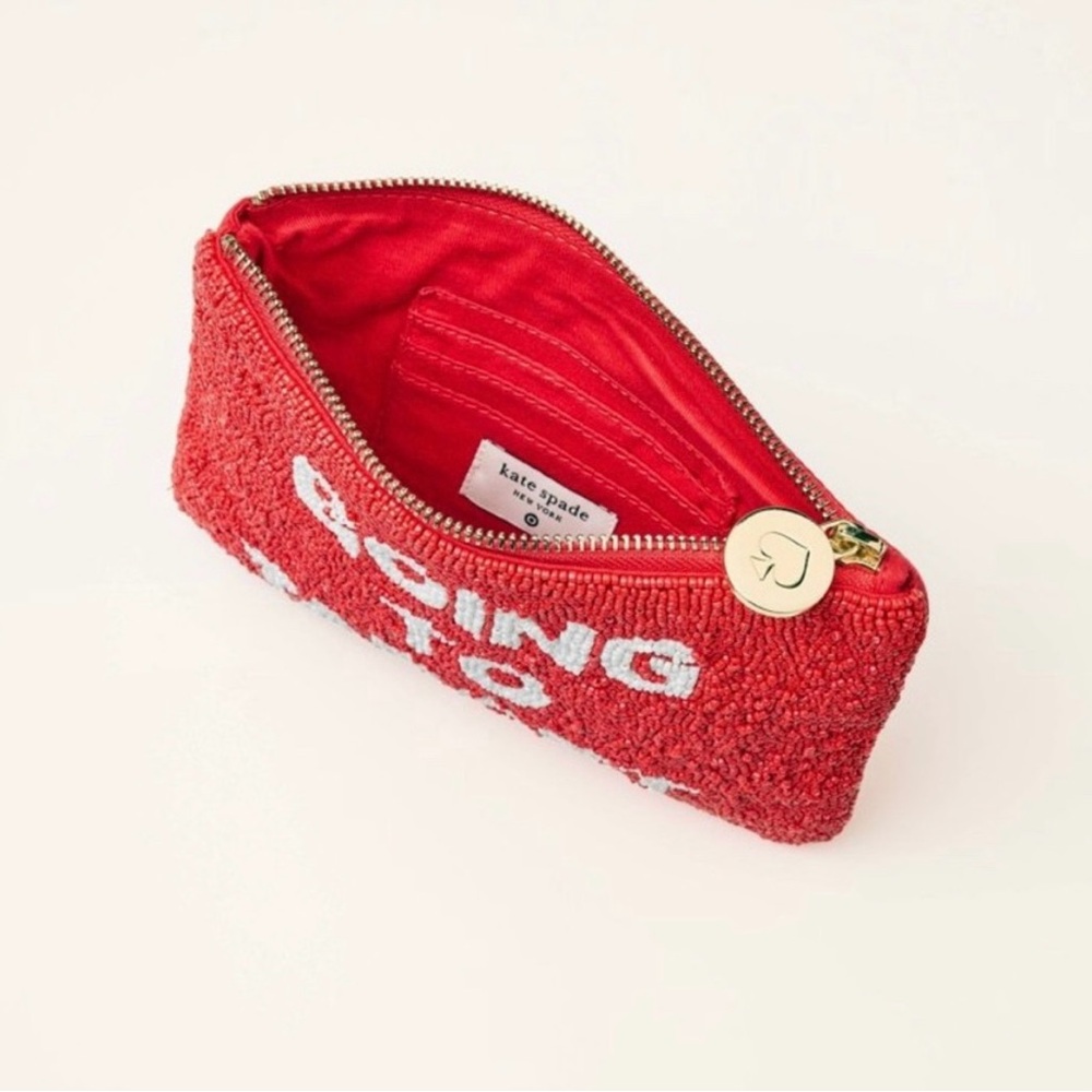 NEW! Kate Spade x Target Beaded Clutch - Red/White Going to Target 🎯 - Picture 4 of 6